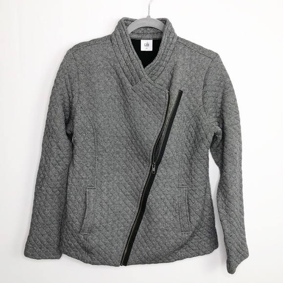 CABI herringbone quilted Moto jacket - Picture 11 of 12